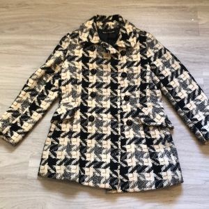 Women’s 100% wool peacoat jacket houndstooth
